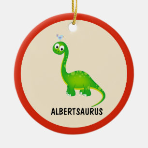 Décoration En Céramique Dinosaure personnalisé avec le nom de l'enfant