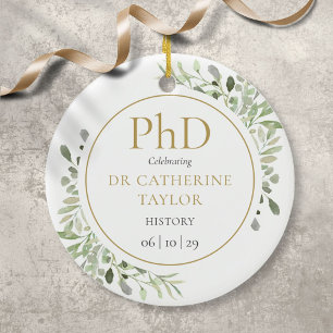 Décoration En Céramique Diplôme de Doctorat Aquarelle Garderie Végétal