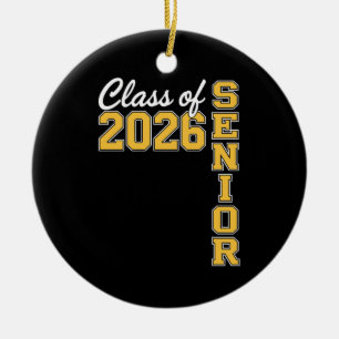 Décoration En Céramique Diplômé de la promotion 2026 Senior jaune Diplômé 