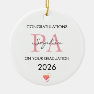 Décoration En Céramique Diplôme personnalisé de PA Nom Promotion 2026