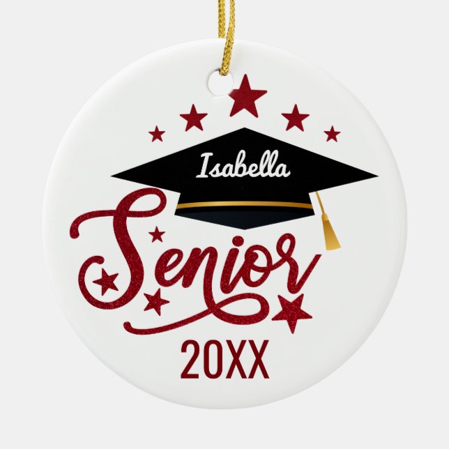 Décoration En Céramique diplôme personnalisé senior 2024 (Devant)