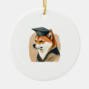 Décoration En Céramique diplômé Shiba Inu 