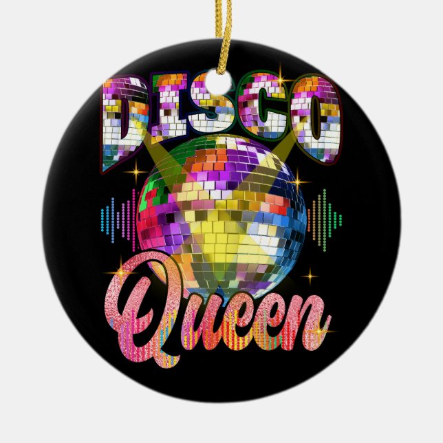 Décoration En Céramique Disco Queen les années 70 Danses Thématiques Soixa (Devant)