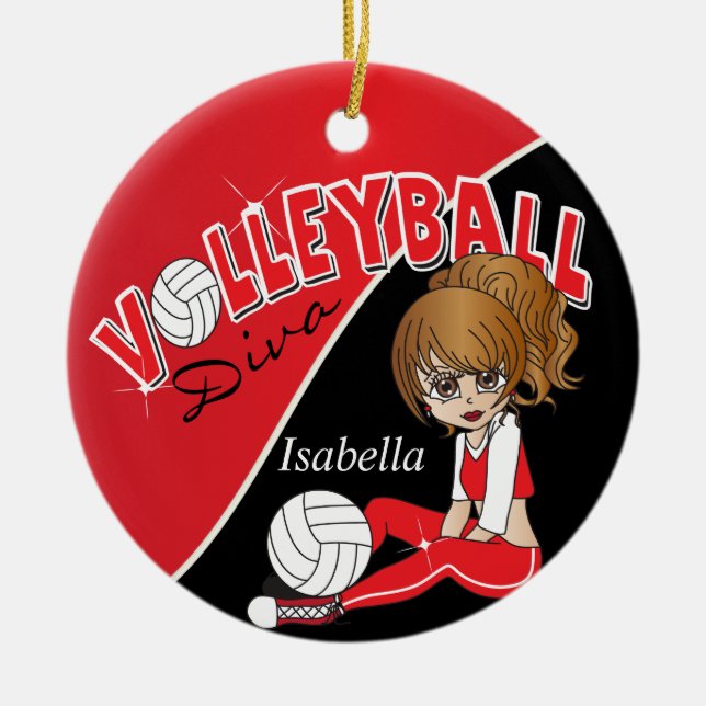 Décoration En Céramique 🏐 Diva Girl en rouge (Devant)