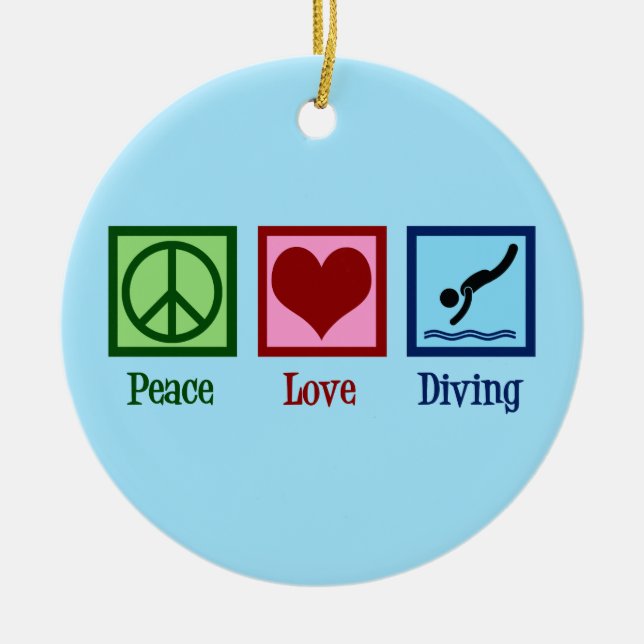 Décoration En Céramique Dive Team Peace Love Diving (Devant)