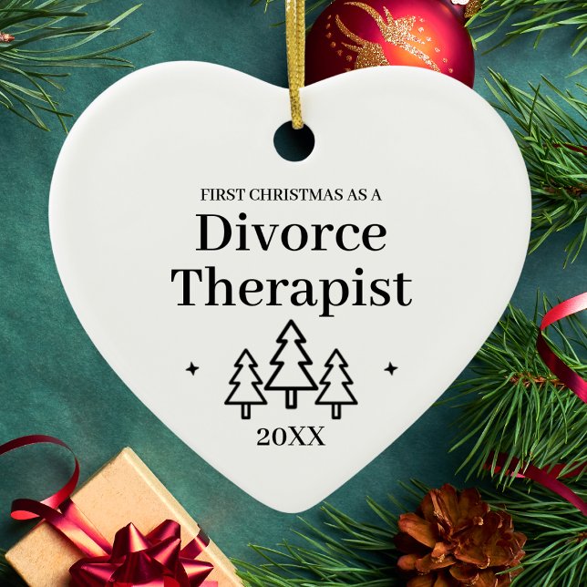 Décoration En Céramique Divorce Thérapeute Nouvel emploi Noël (Divorce Therapist New Job Christmas Ceramic Ornament
)