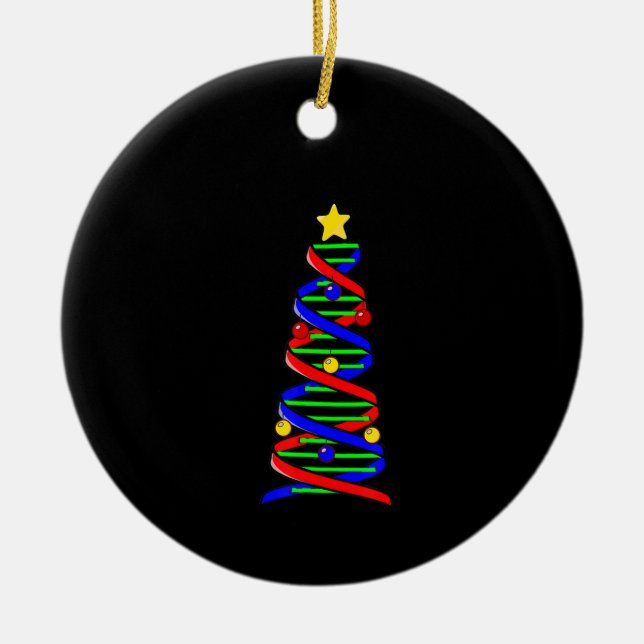 Décoration En Céramique DNA Helix Christmas Tree Life Science Biologie (Devant)