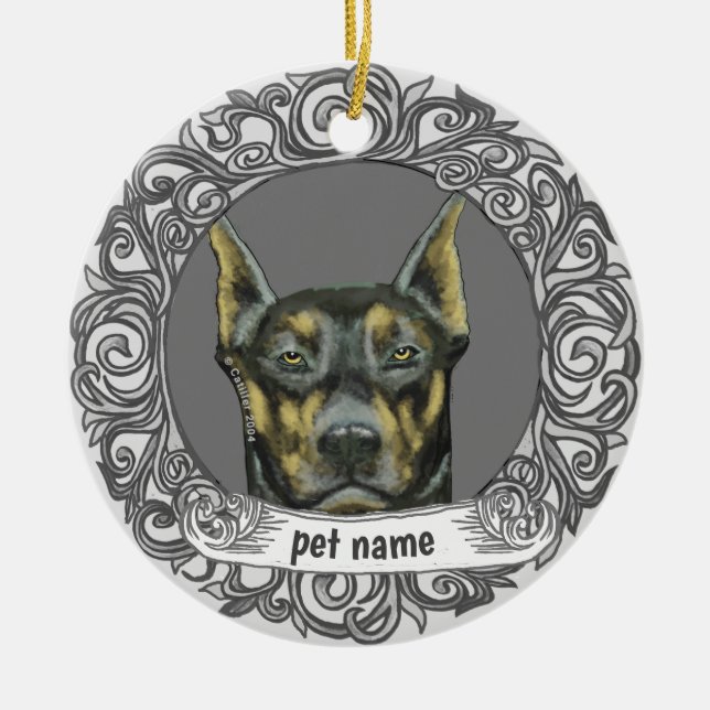 Décoration En Céramique Doberman Loving Memory ornament (Devant)