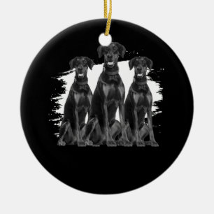 Décoration En Céramique Doberman Pinscher Chien noir propriétaire Amoureux