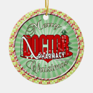 DÉCORATION EN CÉRAMIQUE DOCTEUR DE PHARMACIE DE NOËL