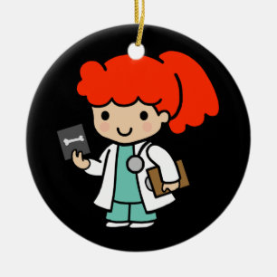 Décoration En Céramique Docteur fille avec Xray
