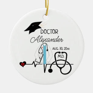 Décoration En Céramique Docteur Graduation Médicale Étudiant fin d'études