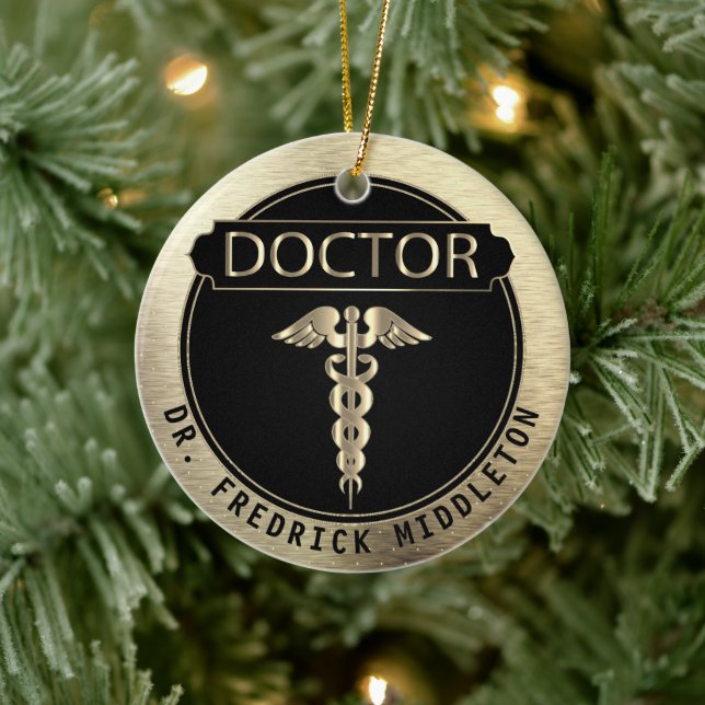 Décoration En Céramique Docteur 👨 ‍ ⚕️ - Noir et Or (Arbre)