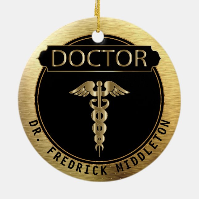 Décoration En Céramique Docteur 👨 ‍ ⚕️ - UpScale Black and Gold (Dos)