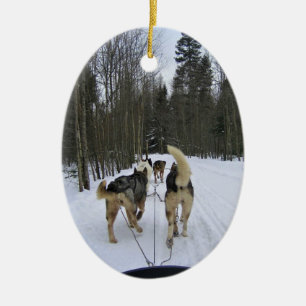 Décoration En Céramique Dog Sledding à Québec, Canada