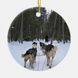 Décoration En Céramique Dog Sledding à Québec, Canada