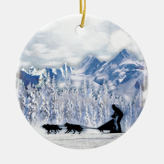 Décoration En Céramique Dogsledding (Devant)