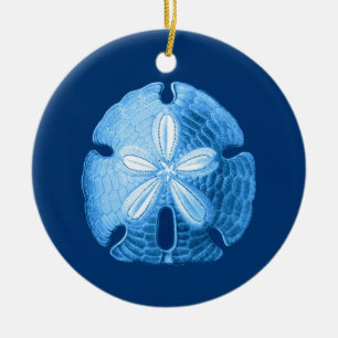Décoration En Céramique Dollar de sable dans les tons indigo Bleu