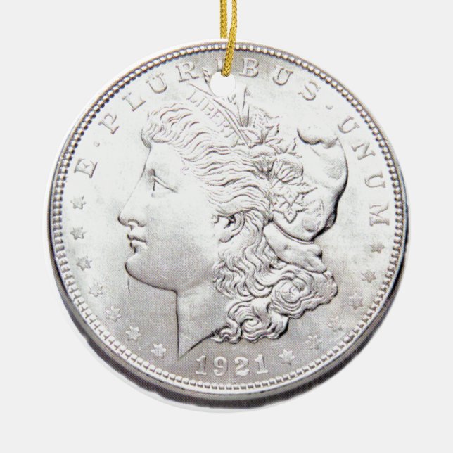 DÉCORATION EN CÉRAMIQUE DOLLAR MORGAN SILVER (Devant)