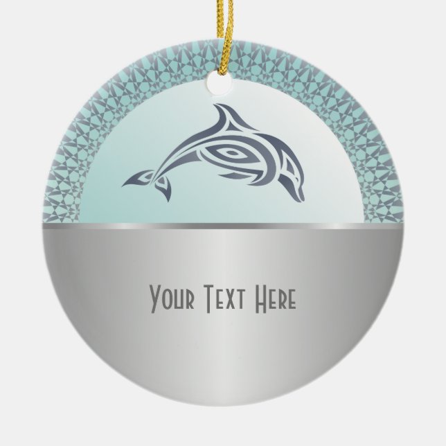 Décoration En Céramique Dolphin Mandala Silver (Devant)