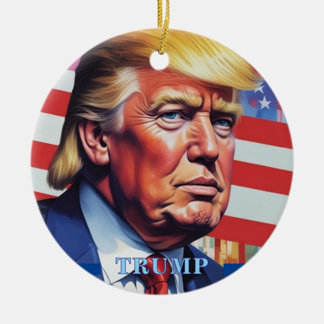 Décoration En Céramique Donald Trump Pop Art (Devant)