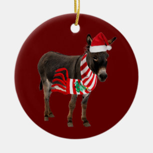 Décoration En Céramique Donkey Avec Casquette Scaft Noël