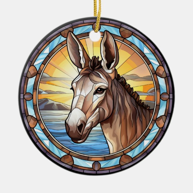 Décoration En Céramique Donkey en verre doux (Devant)