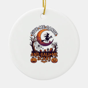 Décoration En Céramique Donnez-moi des bonbons Appelez Sorcière Lunaire Ci