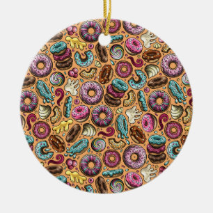 Décoration En Céramique Donuts avec Motif d'arrosage