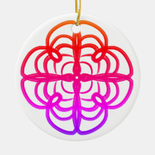 Décoration En Céramique Doodle Mandala Looptyloo Rose #22