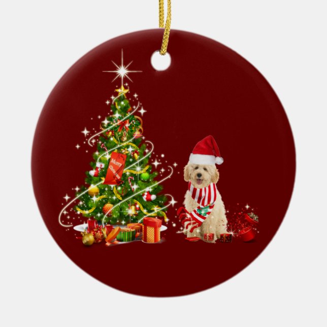 Décoration En Céramique doré avec Casquette Scaft Noël (Devant)