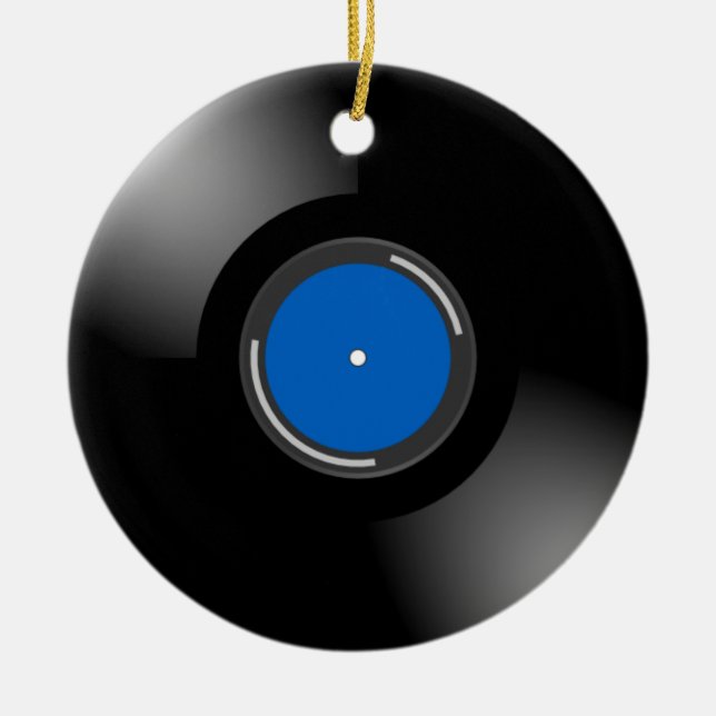Décoration En Céramique Dossier de vinyle bleu (Devant)
