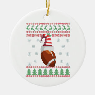 Décoration En Céramique Doux de Noël moche Rugby Sport Amateurs Cadeau