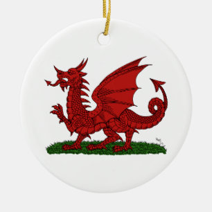 Décoration En Céramique Dragon rouge du Pays de Galles