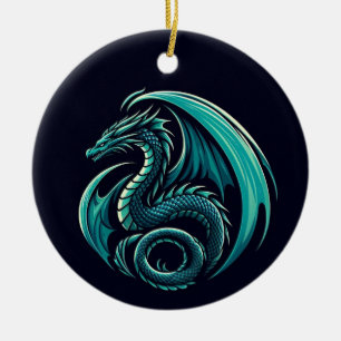 Décoration En Céramique Dragon turquoise aussi