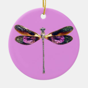 Décoration En Céramique Dragonfly - argent, or, violet et noir
