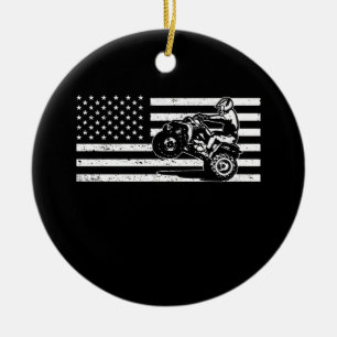 Décoration En Céramique Drapeau Américain Quatre Roulettes Quad Homme VTT