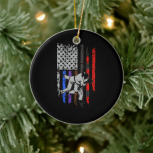 Décoration En Céramique Drapeau brésilien Jiu Jitsu Classement Étoiles et 