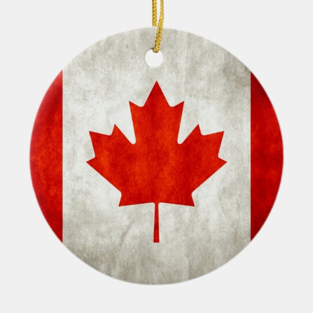 Décoration En Céramique Drapeau canadien affligé (Devant)