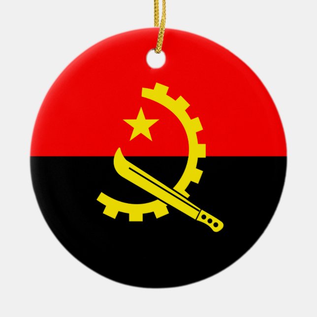 Décoration En Céramique drapeau d'angola (Devant)