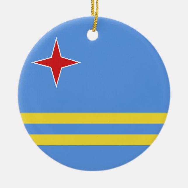 Décoration En Céramique Drapeau d'Aruba (Devant)