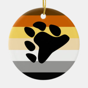Décoration En Céramique Drapeau de fierté de l'ours avec patte