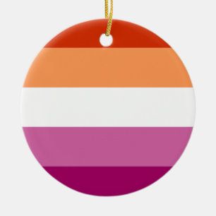 Décoration En Céramique Drapeau de la fierté lesbienne (5 bandes)
