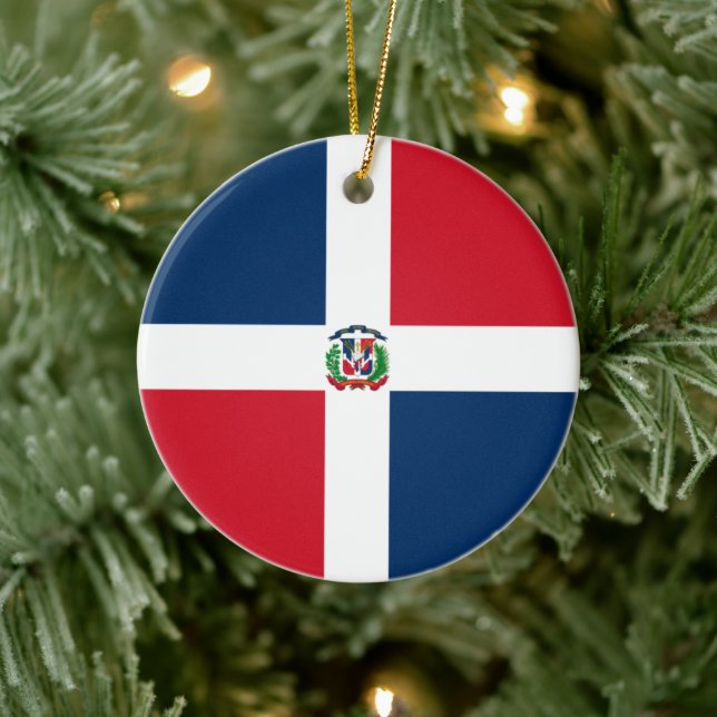 Décoration En Céramique Drapeau de la République dominicaine (Arbre)