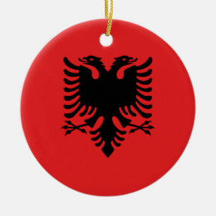 Décoration En Céramique Drapeau de l'Albanie - le Flamuri Kombëtar -
