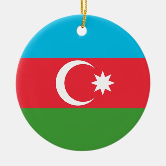 Décoration En Céramique Drapeau de l'Azerbaïdjan (Devant)
