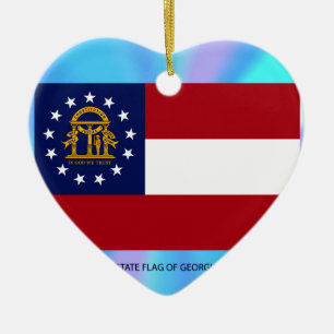 Décoration En Céramique Drapeau de l'État de Géorgie