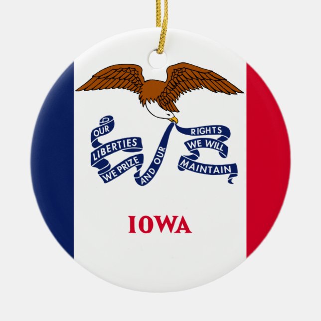 Décoration En Céramique Drapeau de l'Iowa (Devant)