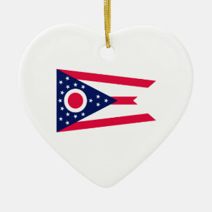 Décoration En Céramique Drapeau de l'Ohio