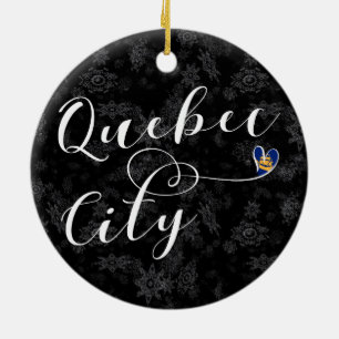 Décoration En Céramique Drapeau De Québec En Coeur
